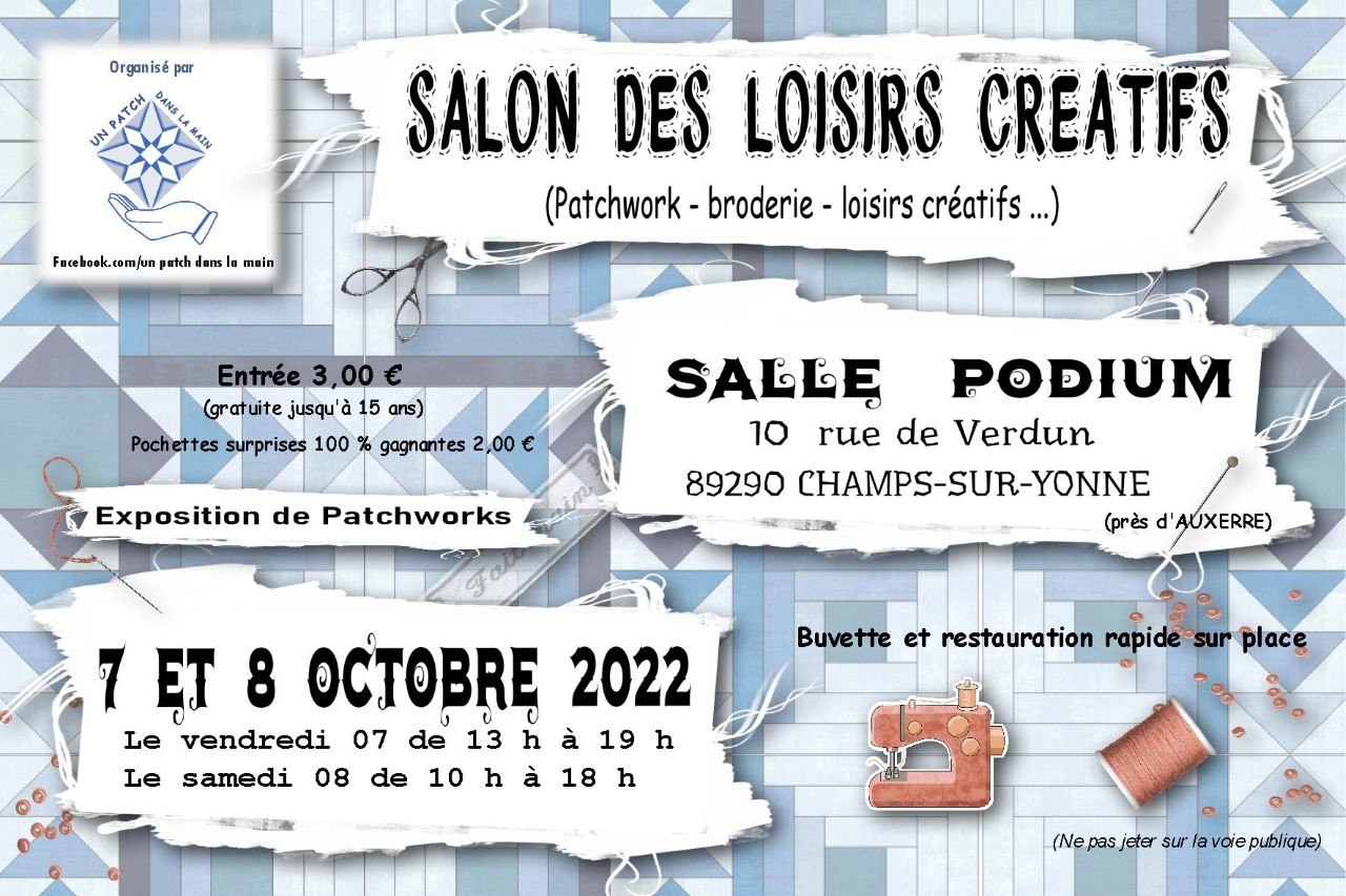 Salon Loisirs créatifs et exposition patchworks annoncé sur l'Agenda du Fil - agendadufil.fr